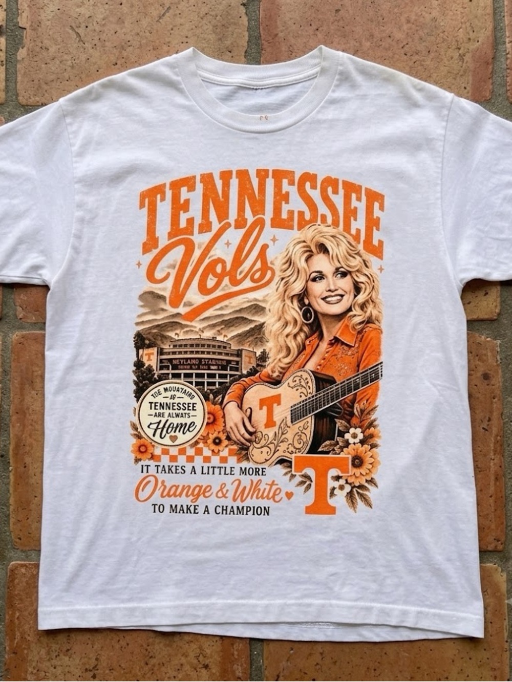 Dolly Tennessee Vols Graphic White T-shirt